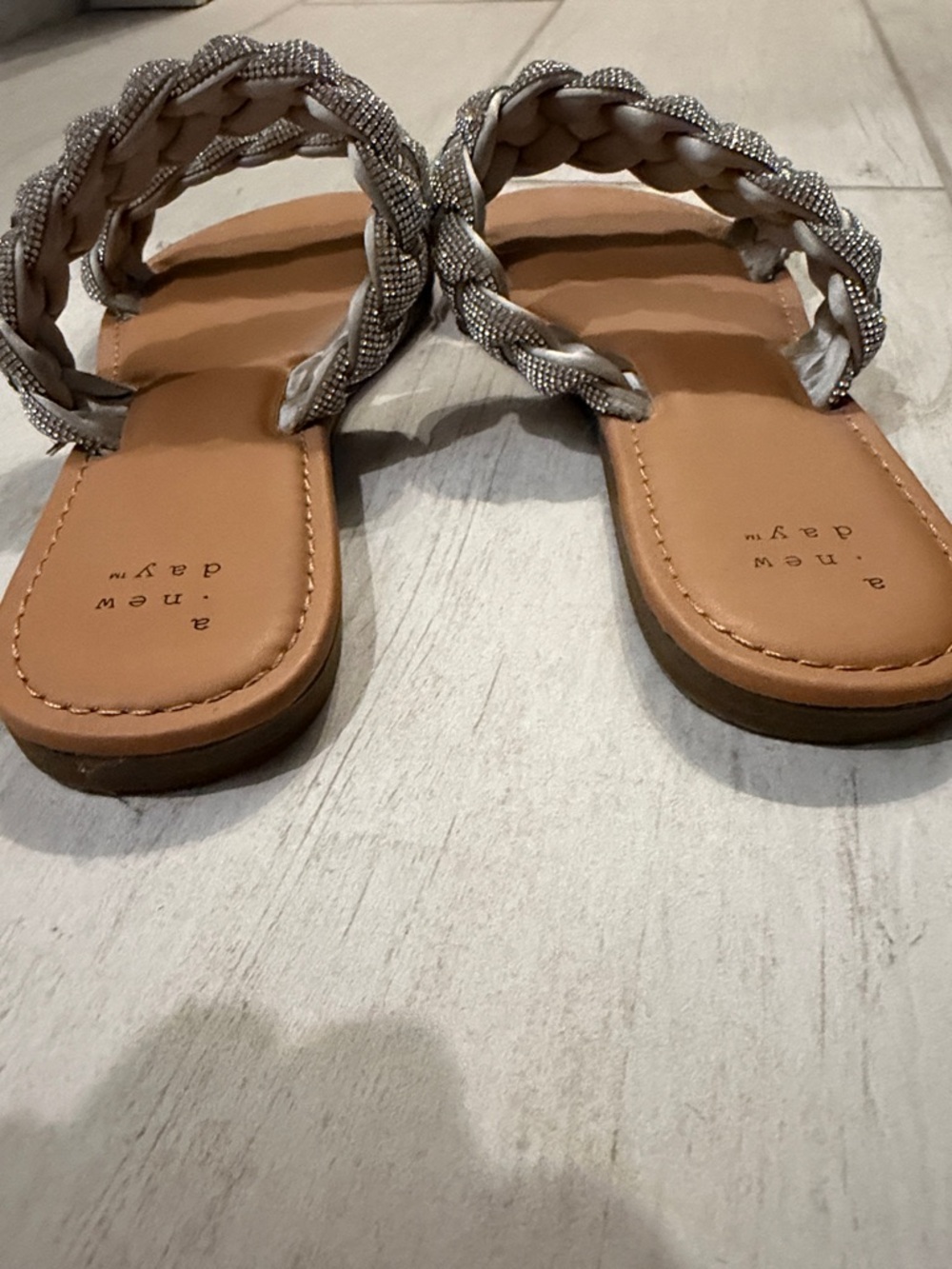 a new day Silver Braided Double-Strap Slide Sandals - Picture 4 of 7